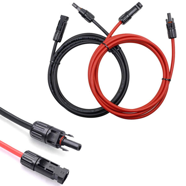 Cabo de Extensão Solar 12Awg 14Awg Fio de Cobre Fotovoltaico com Conector Macho Fêmea para Painéis de Inversor Solar