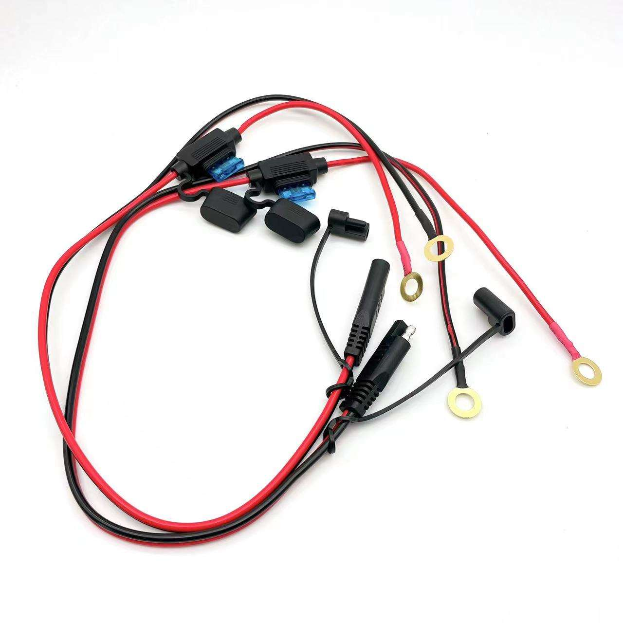 Terminal de Anel O SAE 14/18 Awg Conector de Cabo de Carga de Bateria de Cobre com Fusível de Lâmina para Desconexão Rápida para Moto, Carro e RV