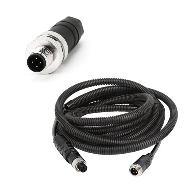 Cable de extensión para aviación 4 pines resistente al agua IP68 20M/15M/10M coaxial de cobre puro PVC para sistema de monitor de cámara de visión trasera de automóvil