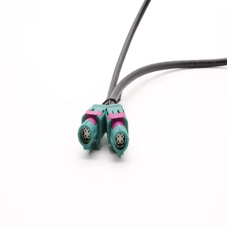 Cable de señal hembra con código Z 4P LVDS Waterblue HSD Fakra de alta velocidad para OEM en transmisión de alta velocidad de vehículos automotrices BMW/Benz PVC