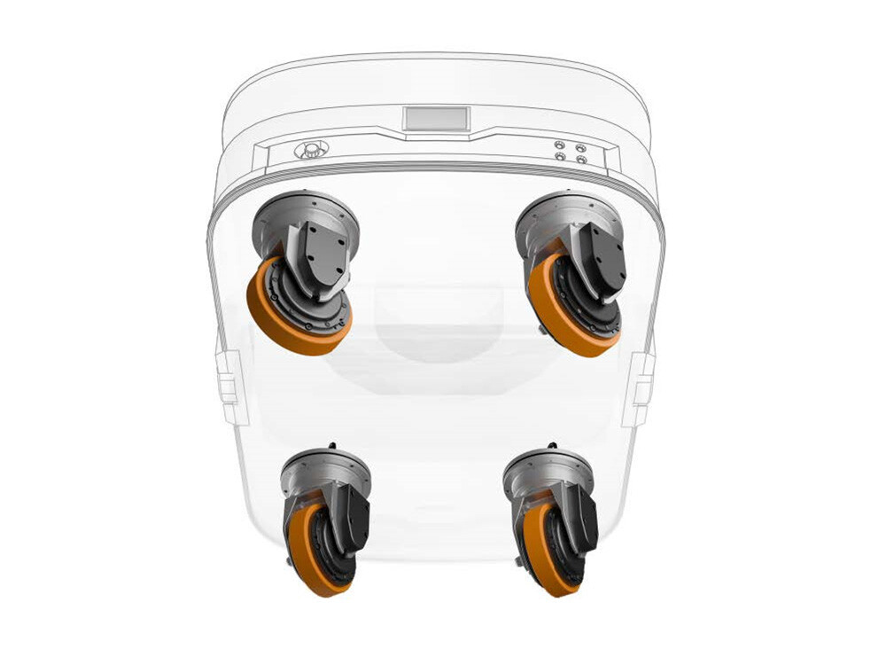 Módulo de dirección de cuatro ruedas para robots humanoides de alta eficiencia