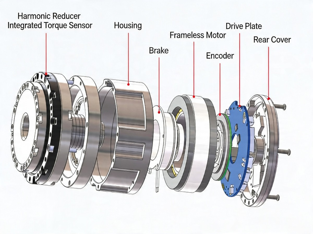 harmonic drive robot joint actuator