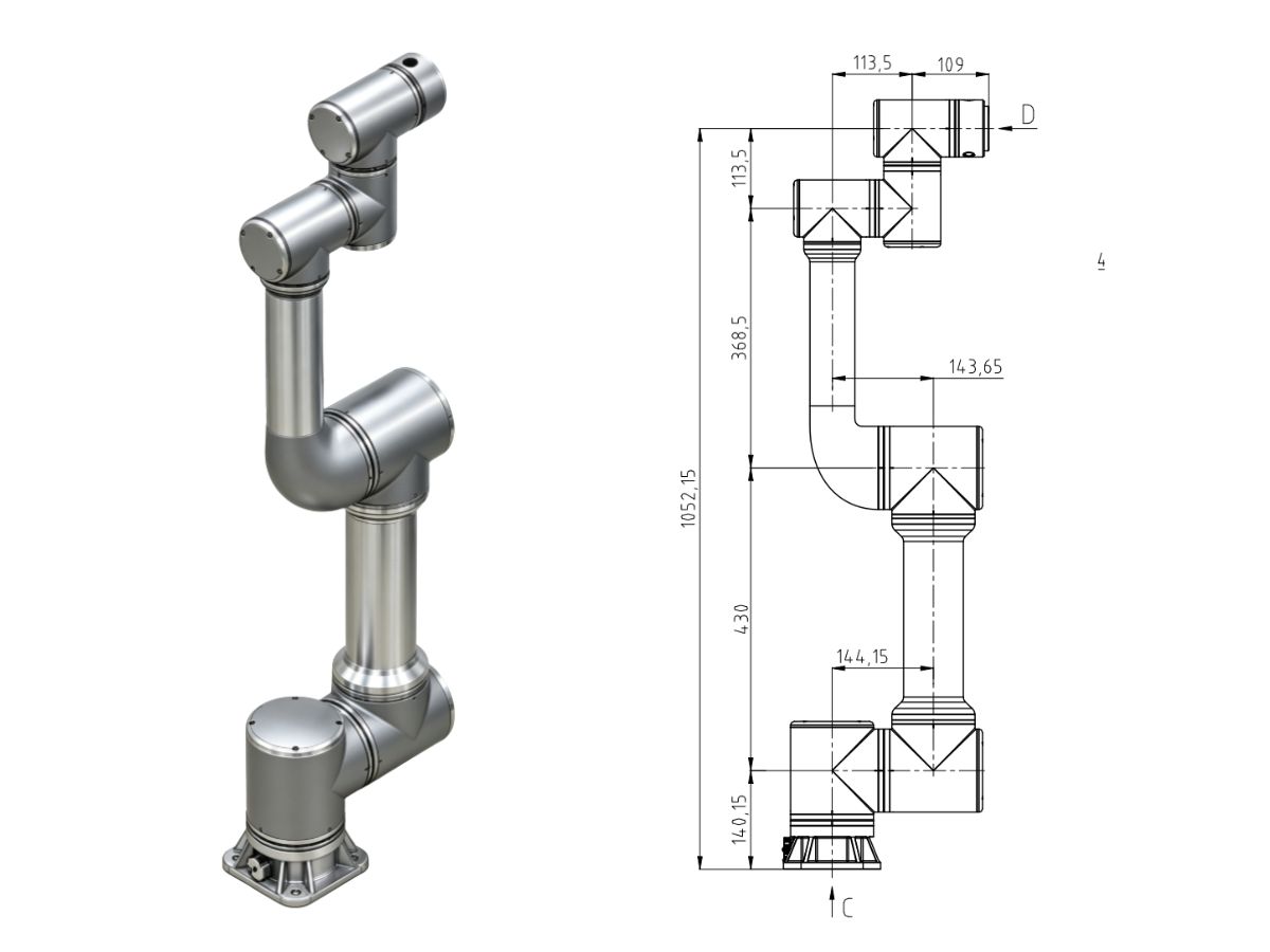CR-05E-C00 brazo robótico colaborativo de 6 ejes