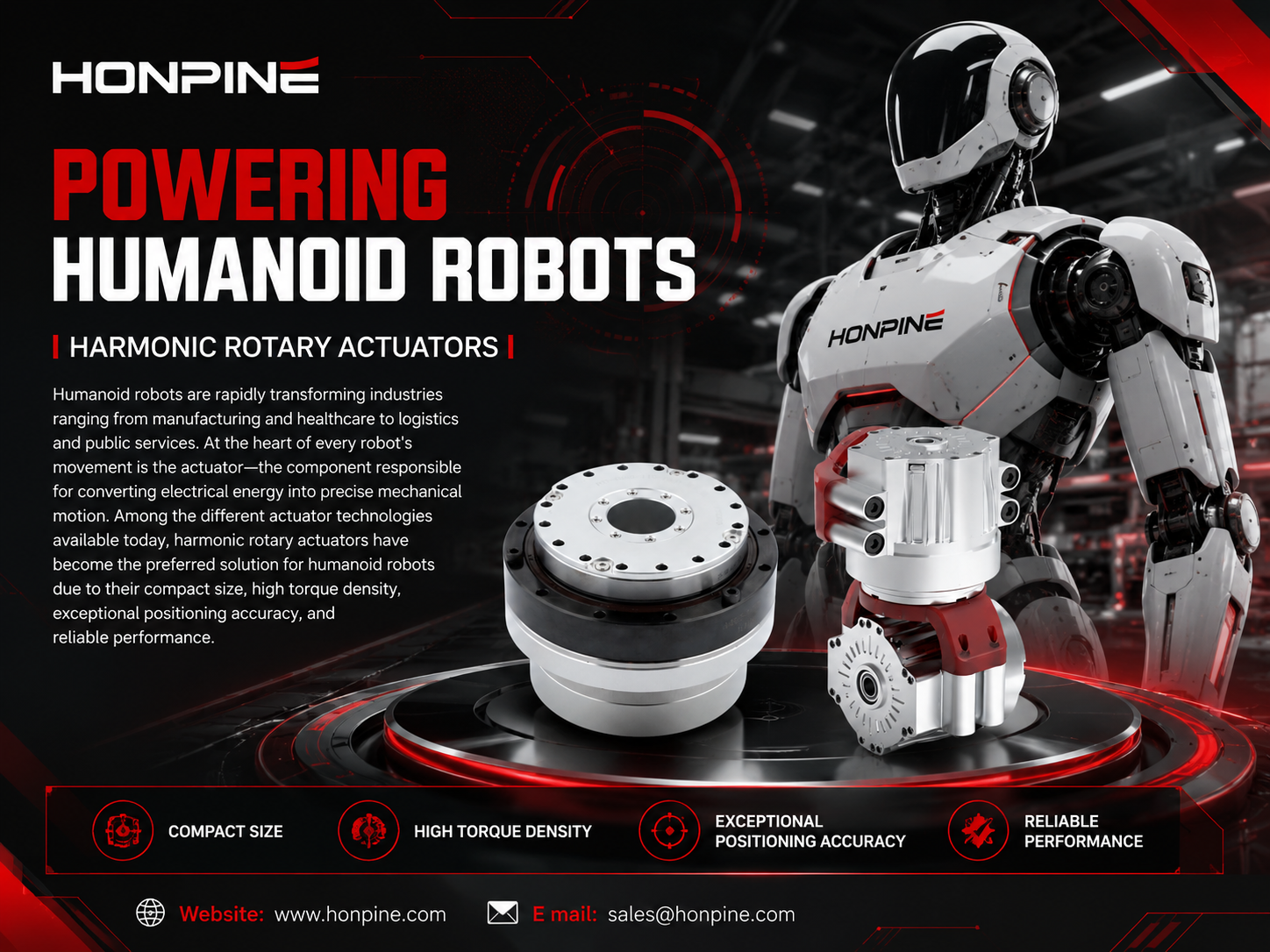 Actuadores rotativos armónicos para robots humanoides: tecnología, aplicaciones y desarrollo futuro