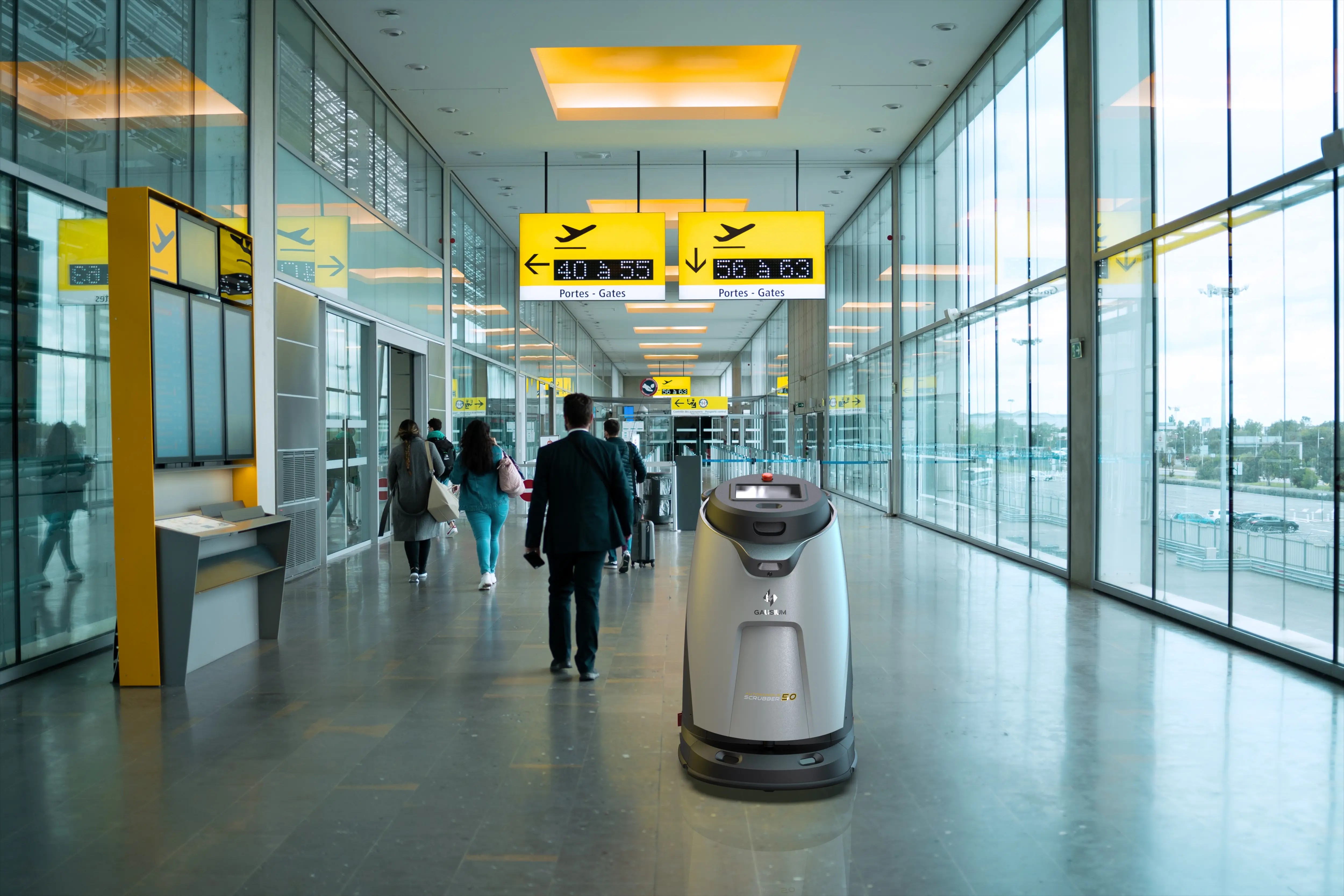 Motor de rueda para robots de servicio aeroportuario