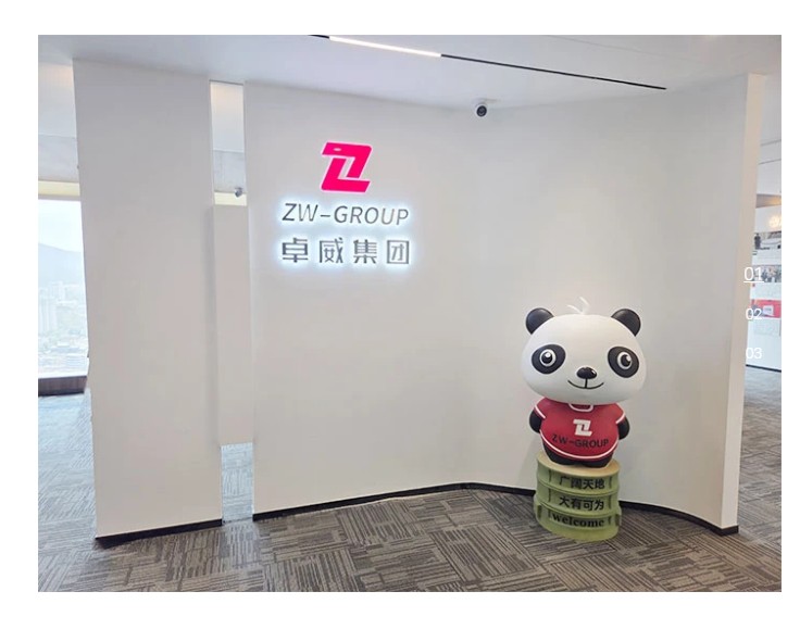 ZW Group showroom entrance: global headquarters display for high-quality semi-trailers and HOWO dump trucks.