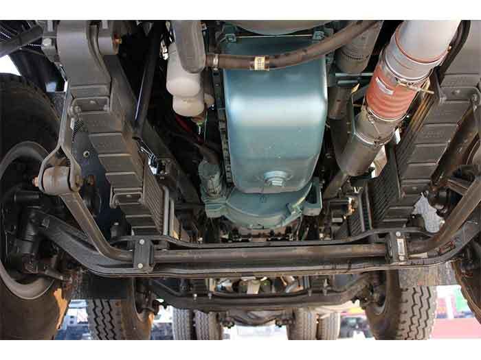 Howo 8x4 concrete mixer truck chassis showing reinforced frame and suspension