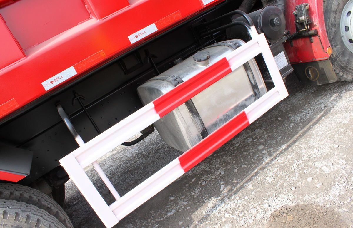 Shacman F2000 6x4 dump truck fuel tank detail showing large capacity for long haul and heavy load operations