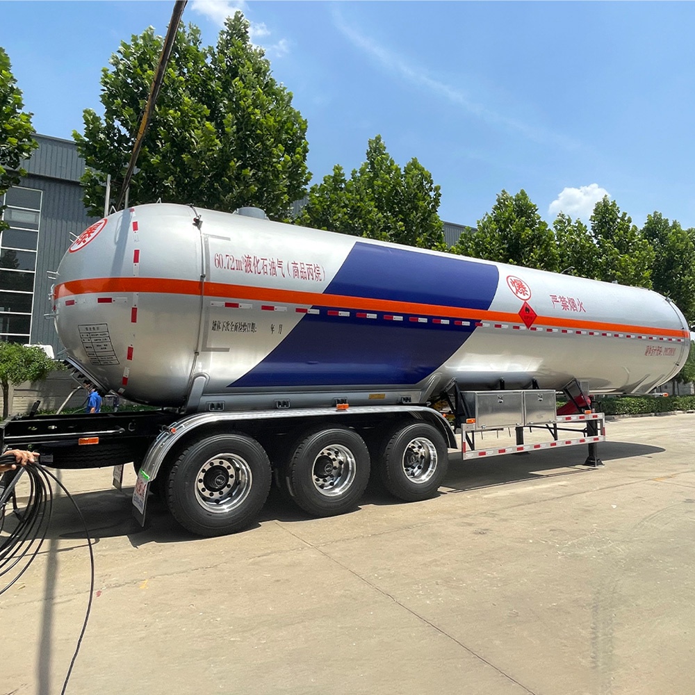 3 Axle 60.72m³ Pressurized LPG Tanker Semi Trailer