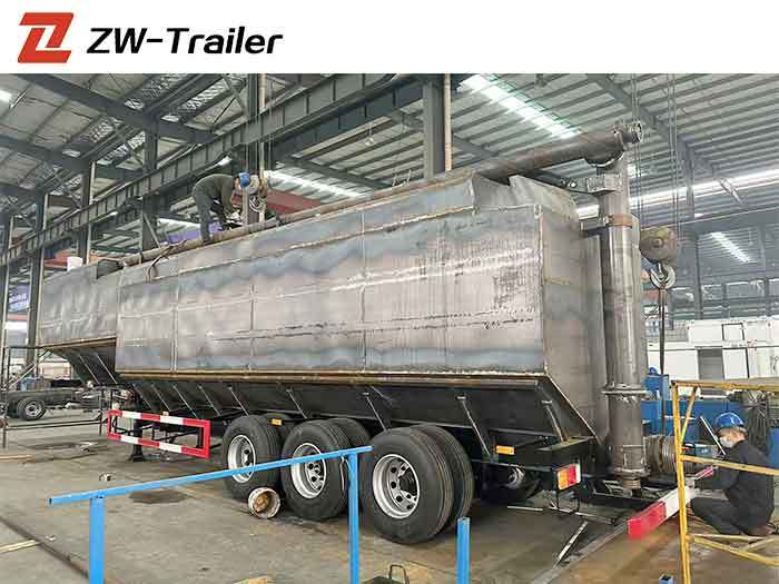 3 axle bulk feed grain semi trailer