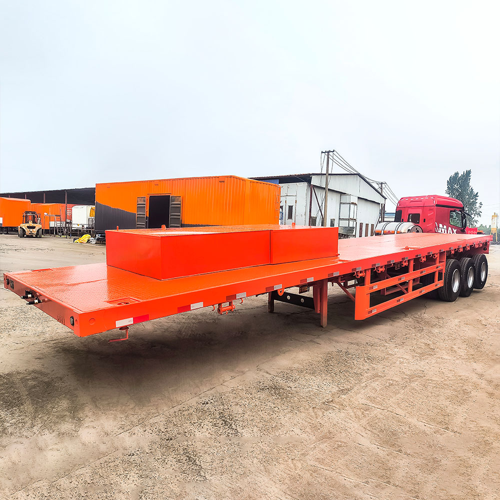 3 Axle 40ft Container Flatbed Semi Trailer