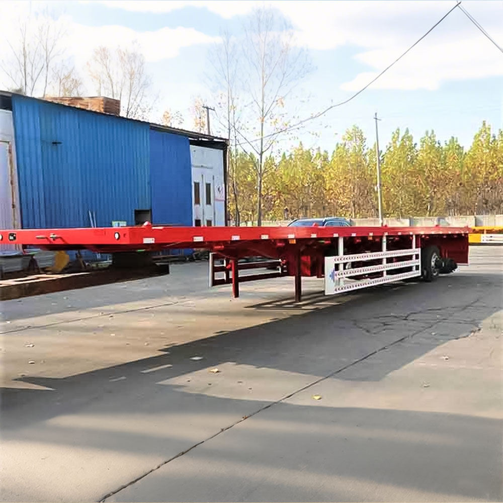 3 Axle Long Platform Flatbed Semi Trailer