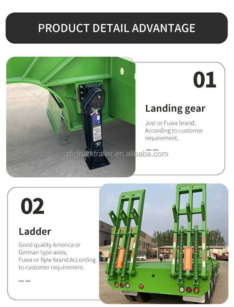 3 axle 60 ton lowbed semi trailer