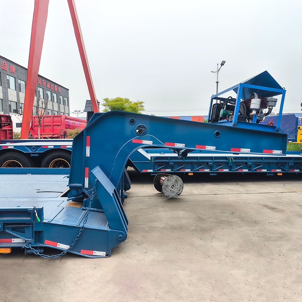 60 Ton 3 Axle RGN Lowboy Semi Trailer