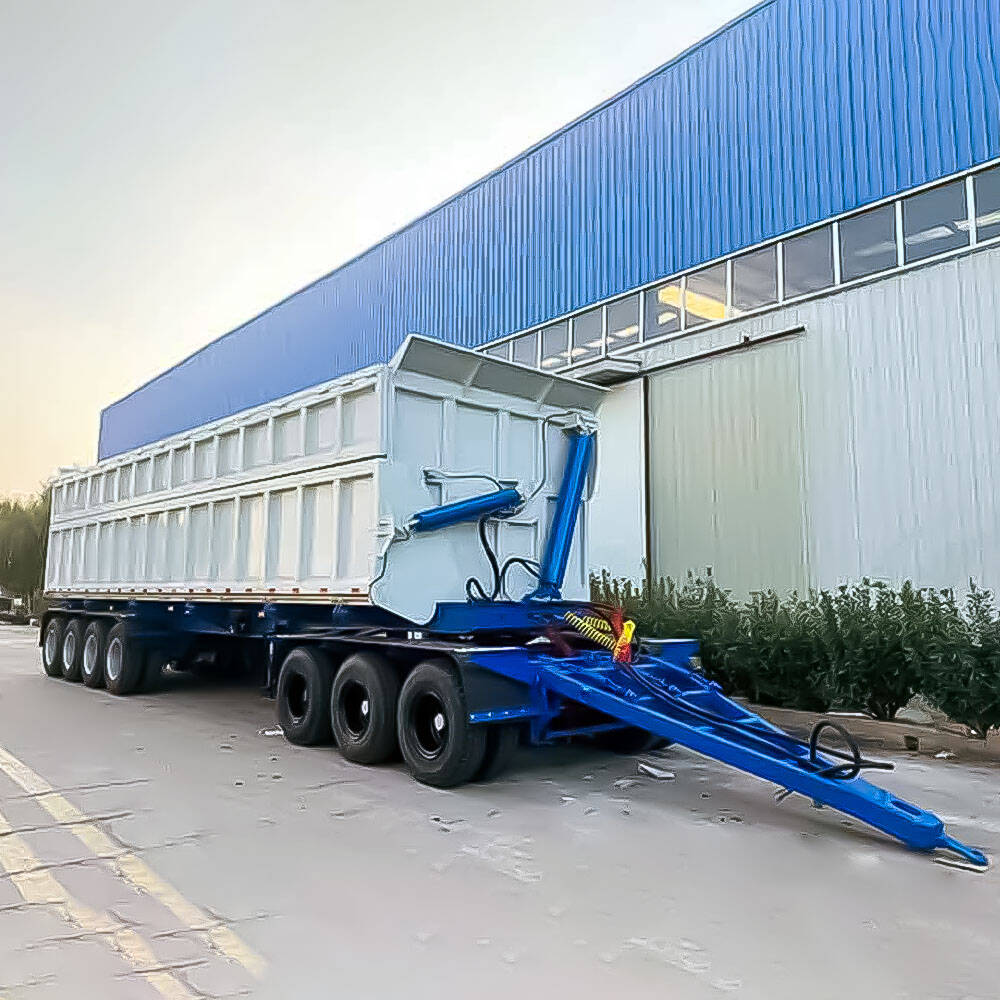 4 Axle Construction Side Dump Drawbar Semi Trailer