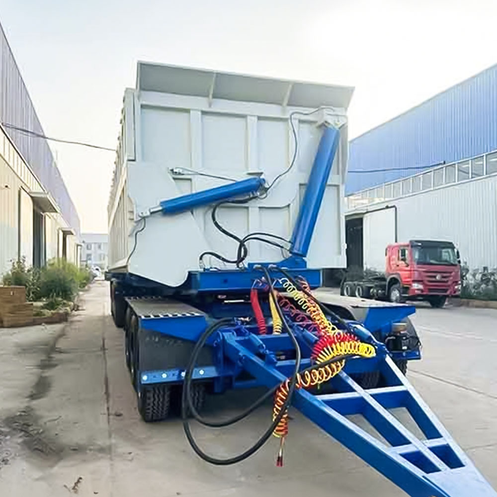 4 Axle Construction Side Dump Drawbar Semi Trailer