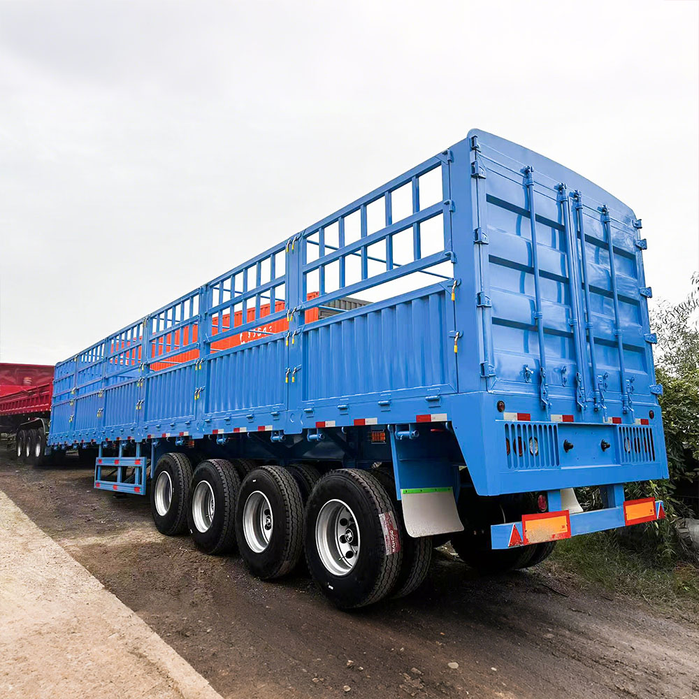 4 Axle Bulk Cargo Fence Transport Trailer