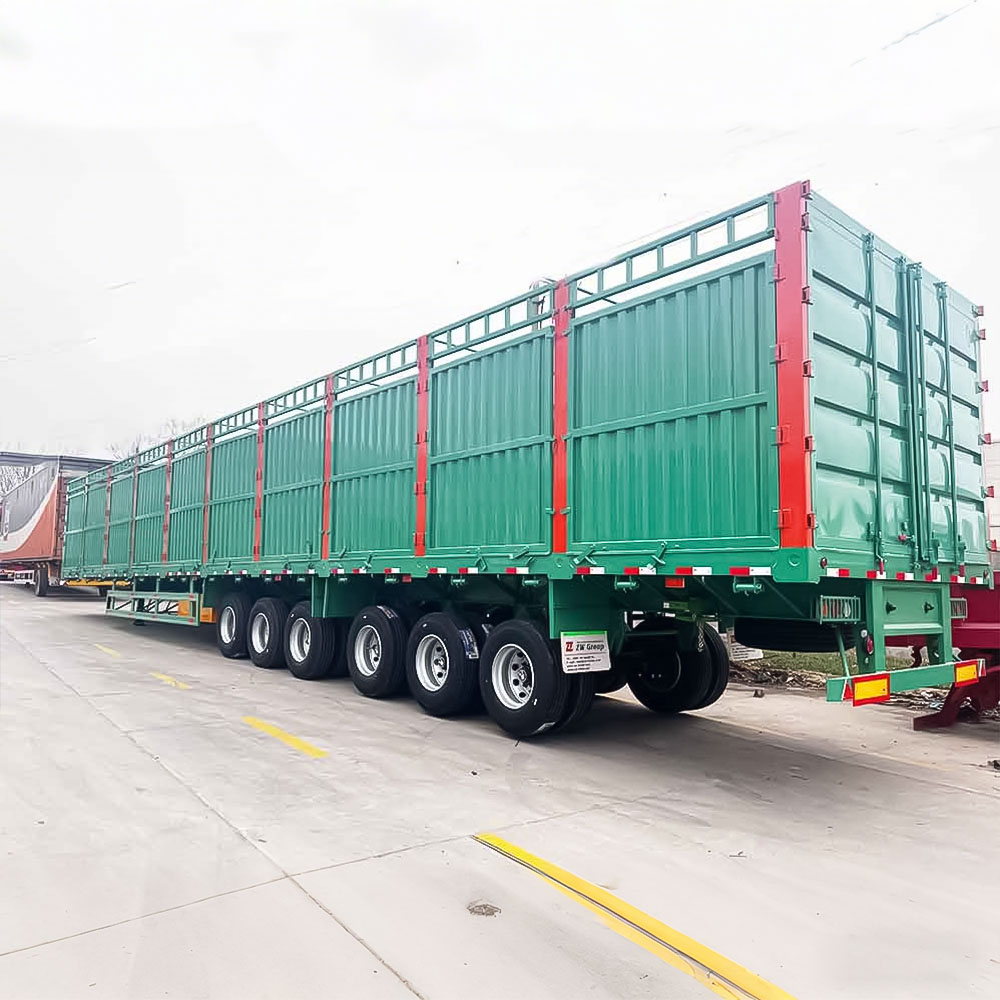 6 Axle 100T Bulk Cargo Fence Trailer