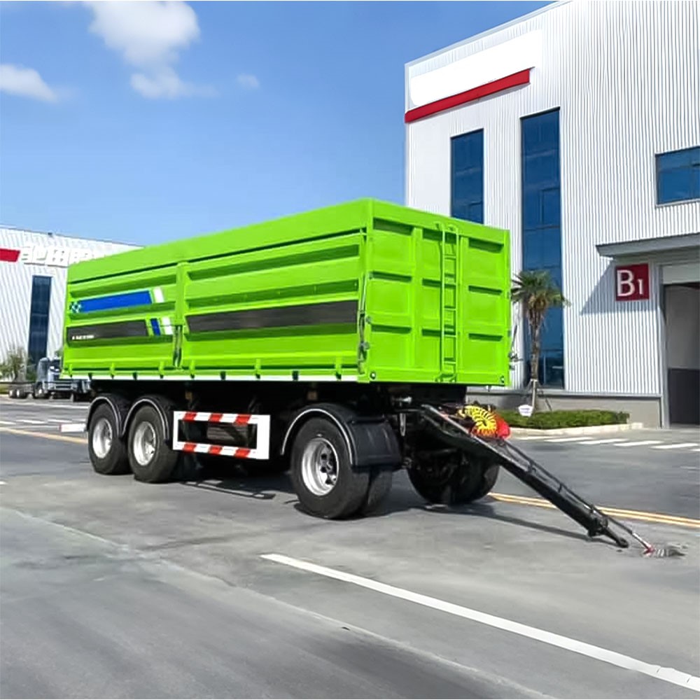 3 Axle Full Drawbar Flatbed Cargo Trailer