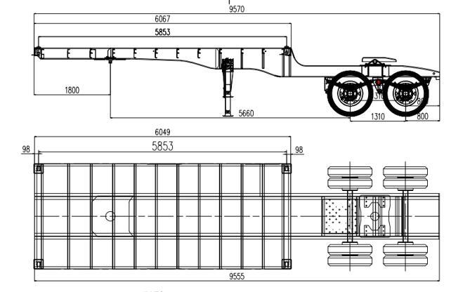3 axle superlink flatbed trailer