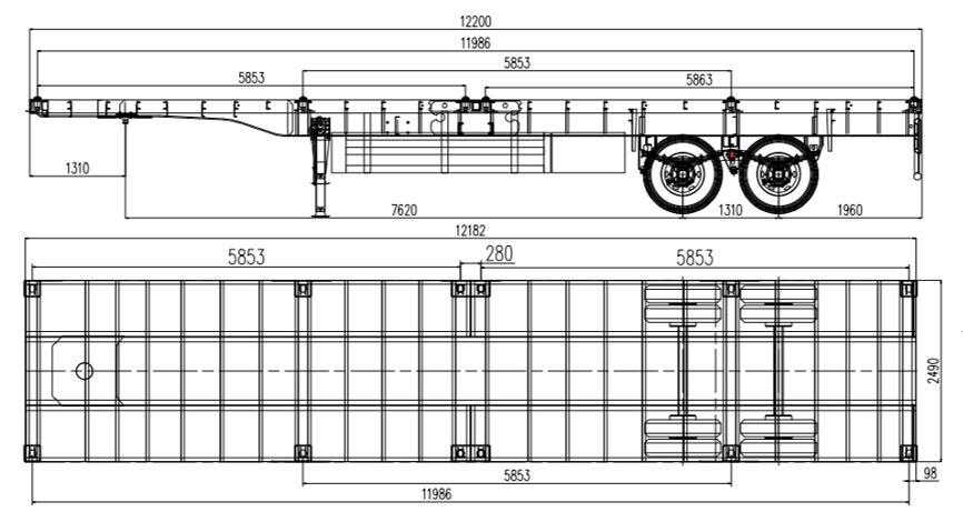 3 axle superlink flatbed trailer