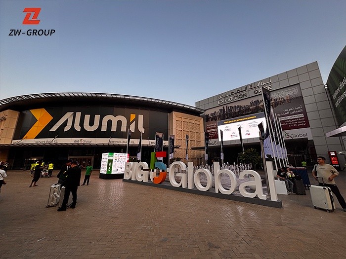 Big 5 Global Dubai 2025 exhibition entrance at Dubai World Trade Centre featuring ZW Group branding.
