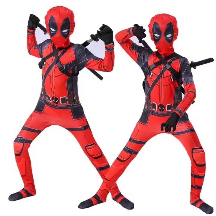 Kids’ Deadpool-Inspired Costume – Halloween & Stage Show Jumpsuit