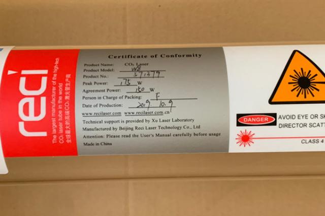 Reci 150W-180W (W8) laser tube for CO laser engraving cutting machine