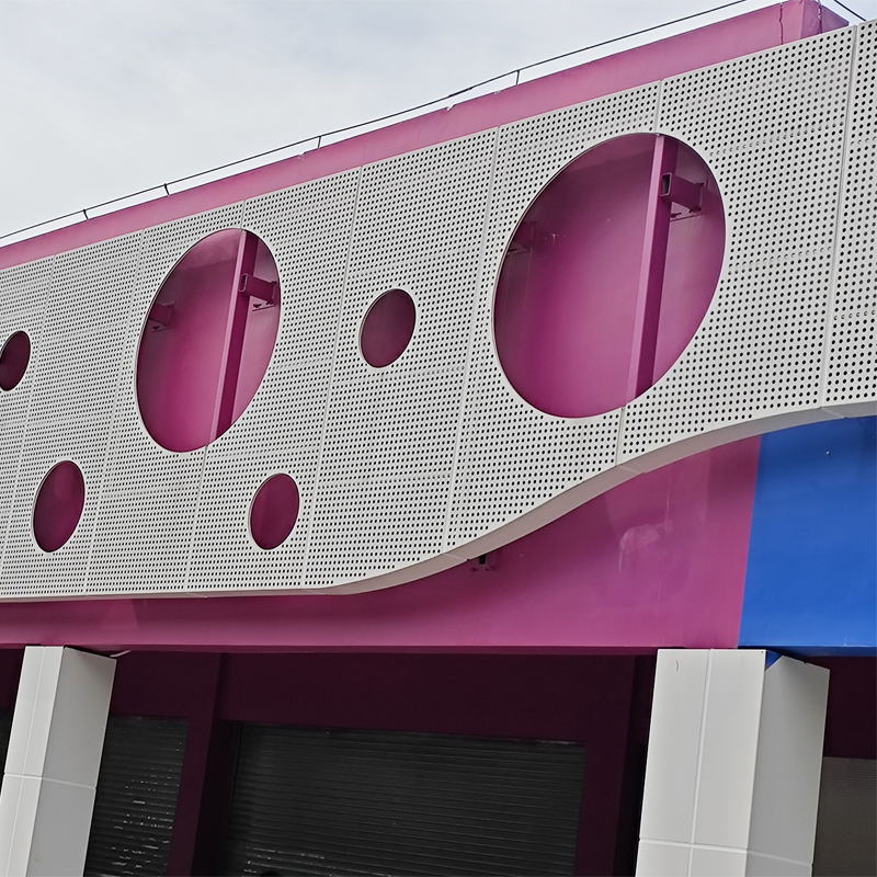 Fireproof and Waterproof Structural Design of Aluminum Perforated Curtain Wall Panels for Modern Shopping Malls