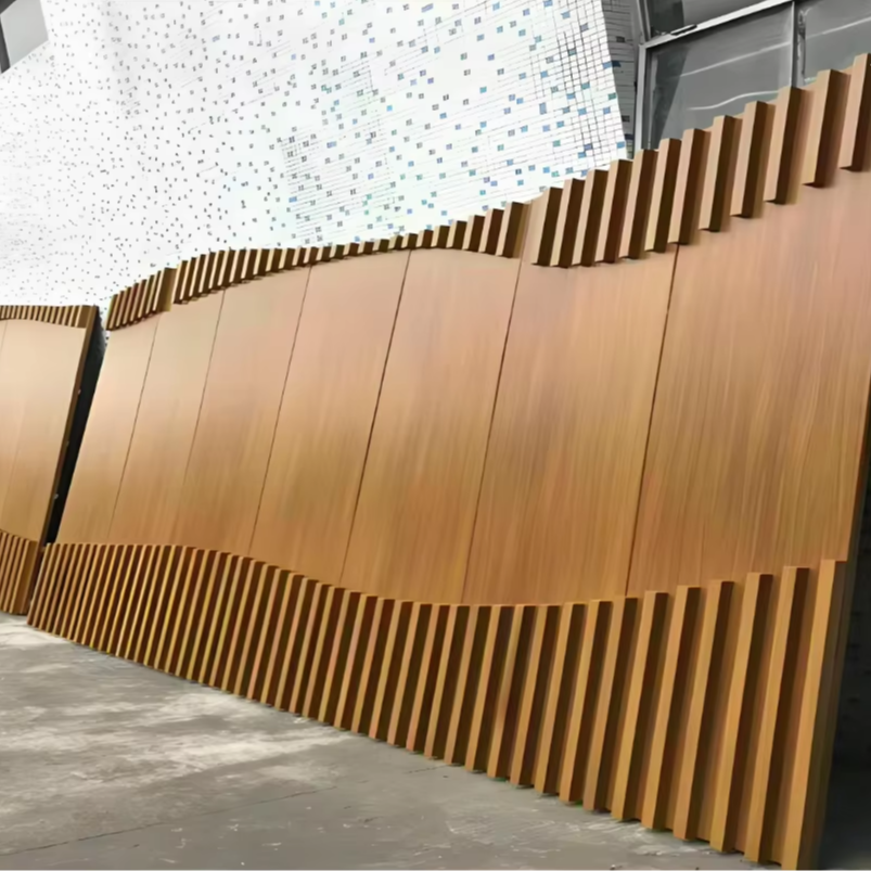 Aluminum wood grain mirror panels, outdoor wall panels, roofing panels, aluminum composite curtain walls, steel cladding