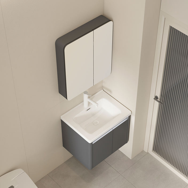 Modern Waterproof and Eco-friendly Aluminum Bathroom Vanity Cabinet with Wall-mounted Mirror