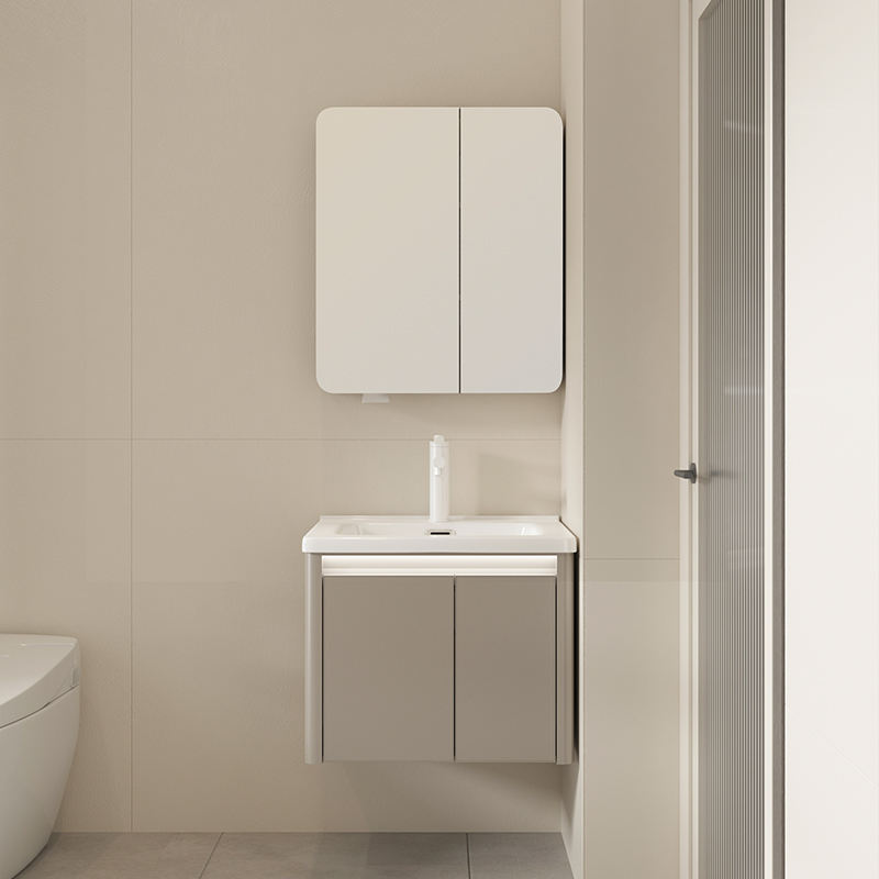 Modern Waterproof and Eco-friendly Aluminum Bathroom Vanity Cabinet with Wall-mounted Mirror