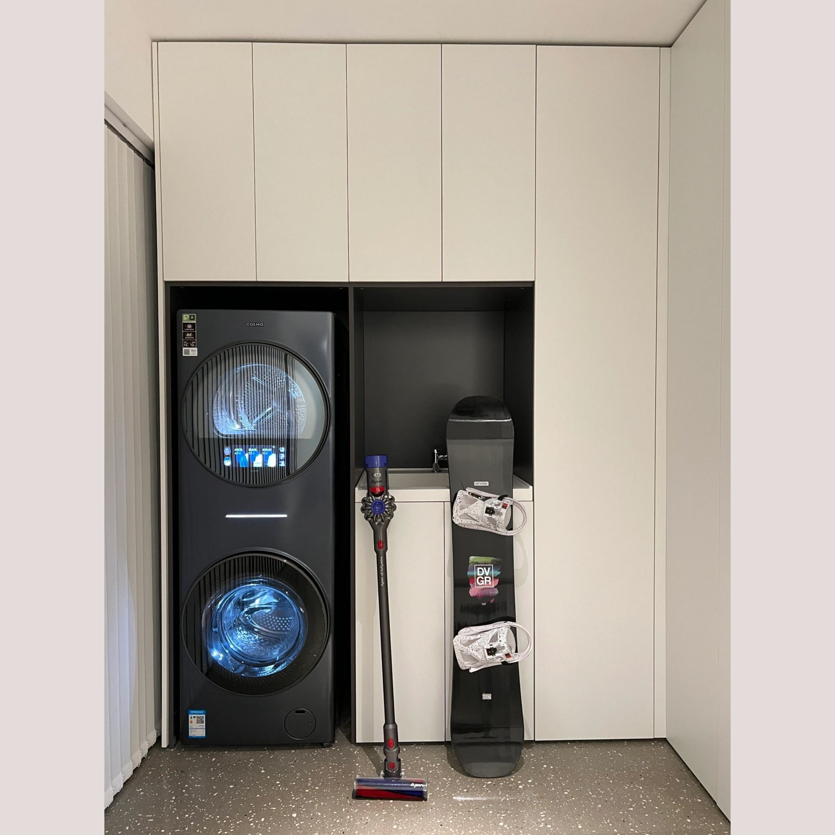 Modern Wooden Balcony and Living Room Multi-functional Eco-friendly Laundry Storage Cabinet