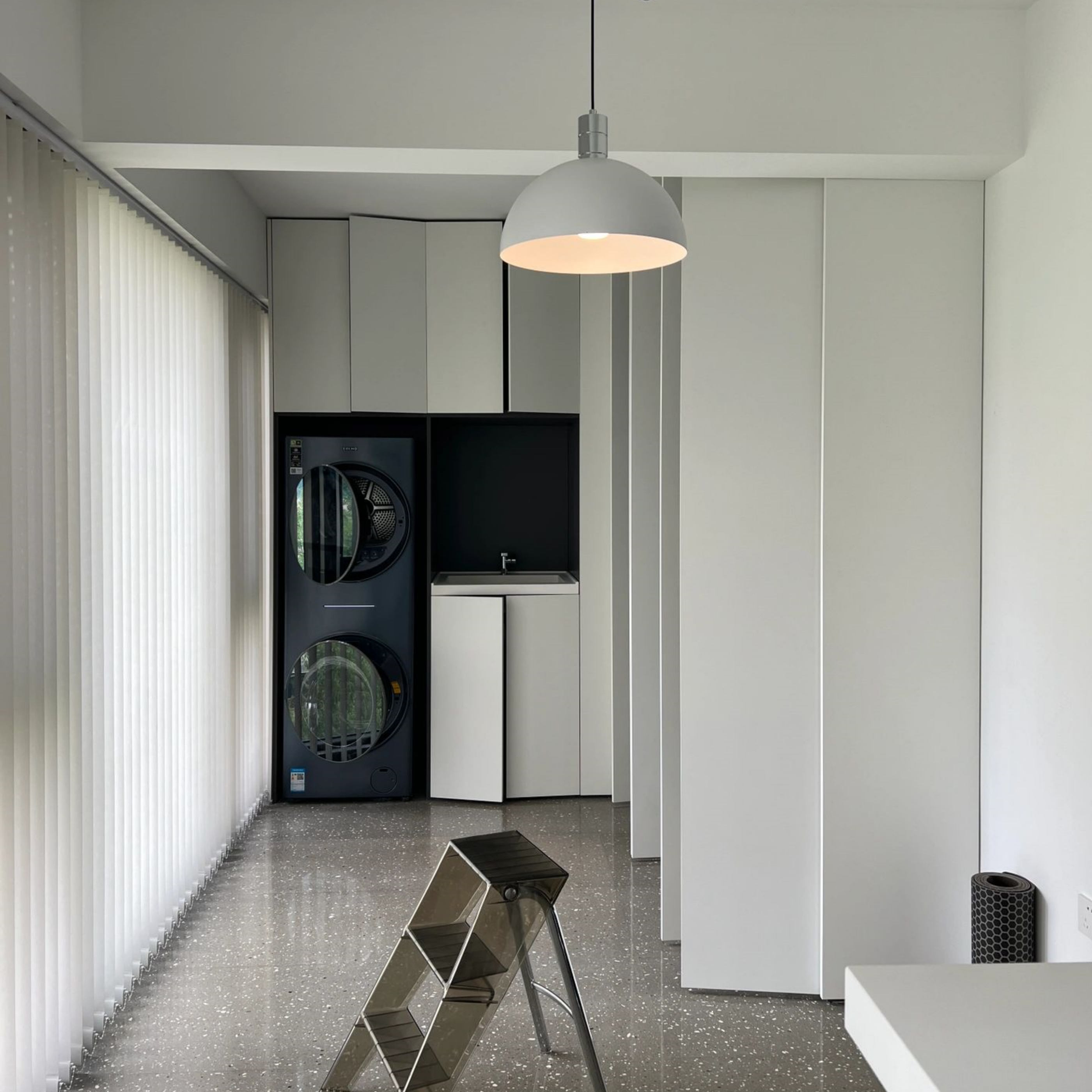 Custom Modern Wooden Laundry Storage Cabinet with Sink, Multifunctional and Eco-Friendly Design