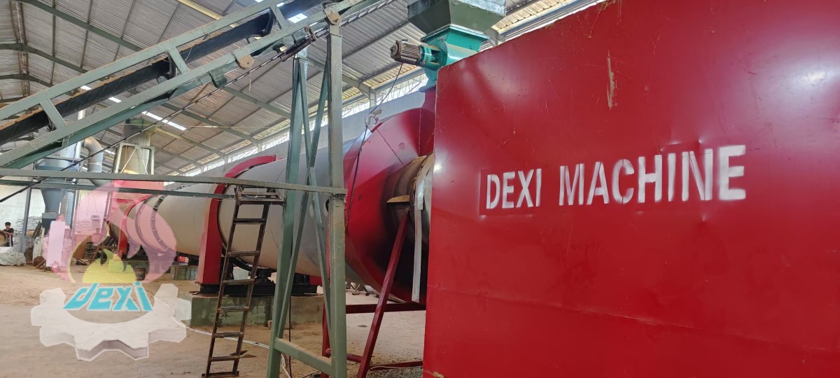 DEXI Sawdust drum dryer working.jpg