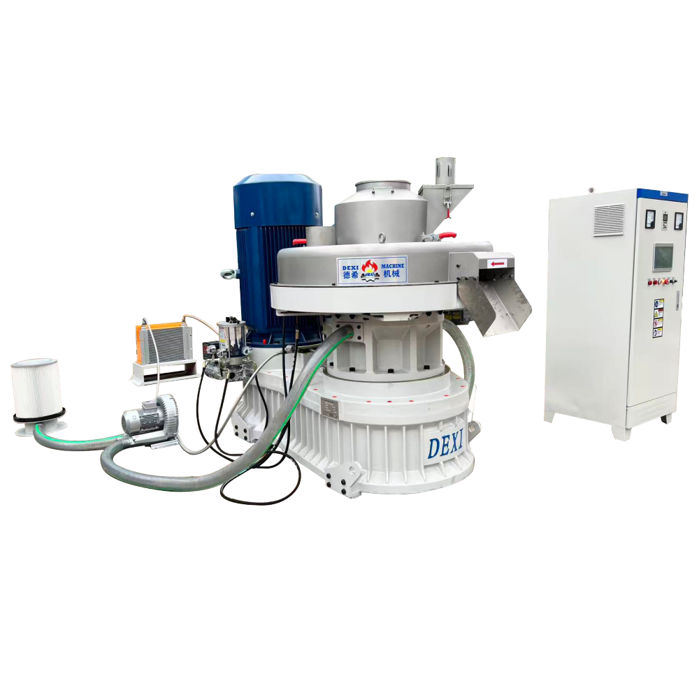 DEXI 1.5-2t/h Vertical Ring Die Wood Pellet Machine Customized Pine Eucalyptus Biomass Wood Pellet Making Mill.