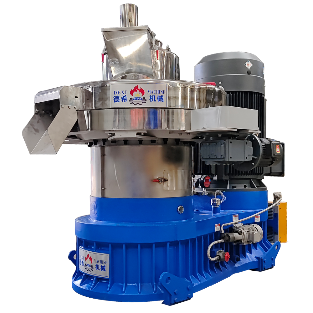 DEXI 1.5-2t/h Vertical Ring Die Wood Pellet Machine Customized Pine Eucalyptus Biomass Wood Pellet Making Mill