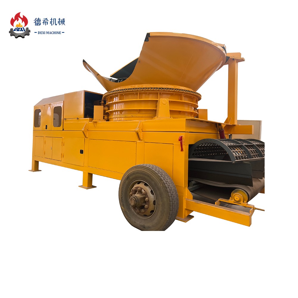Tree stump crushing machine with diesel engine with mobile system