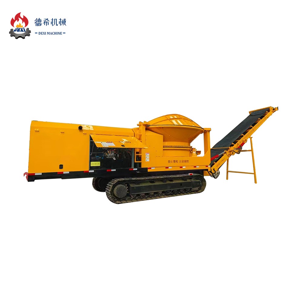 Tree stump crushing machine with diesel engine with mobile system