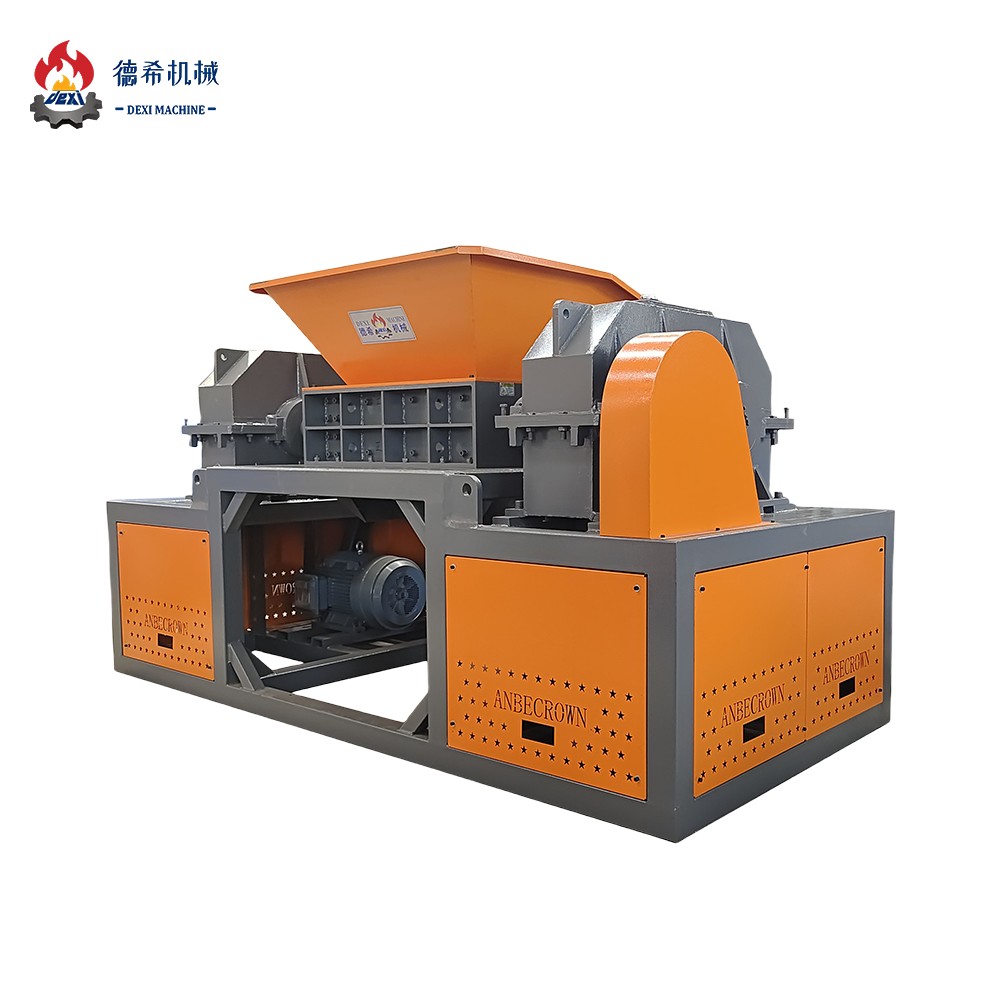 Double Shaft Shredder Machine for Plastic Metal Wood Tire Coconut Shell Waste Recycling Equipment