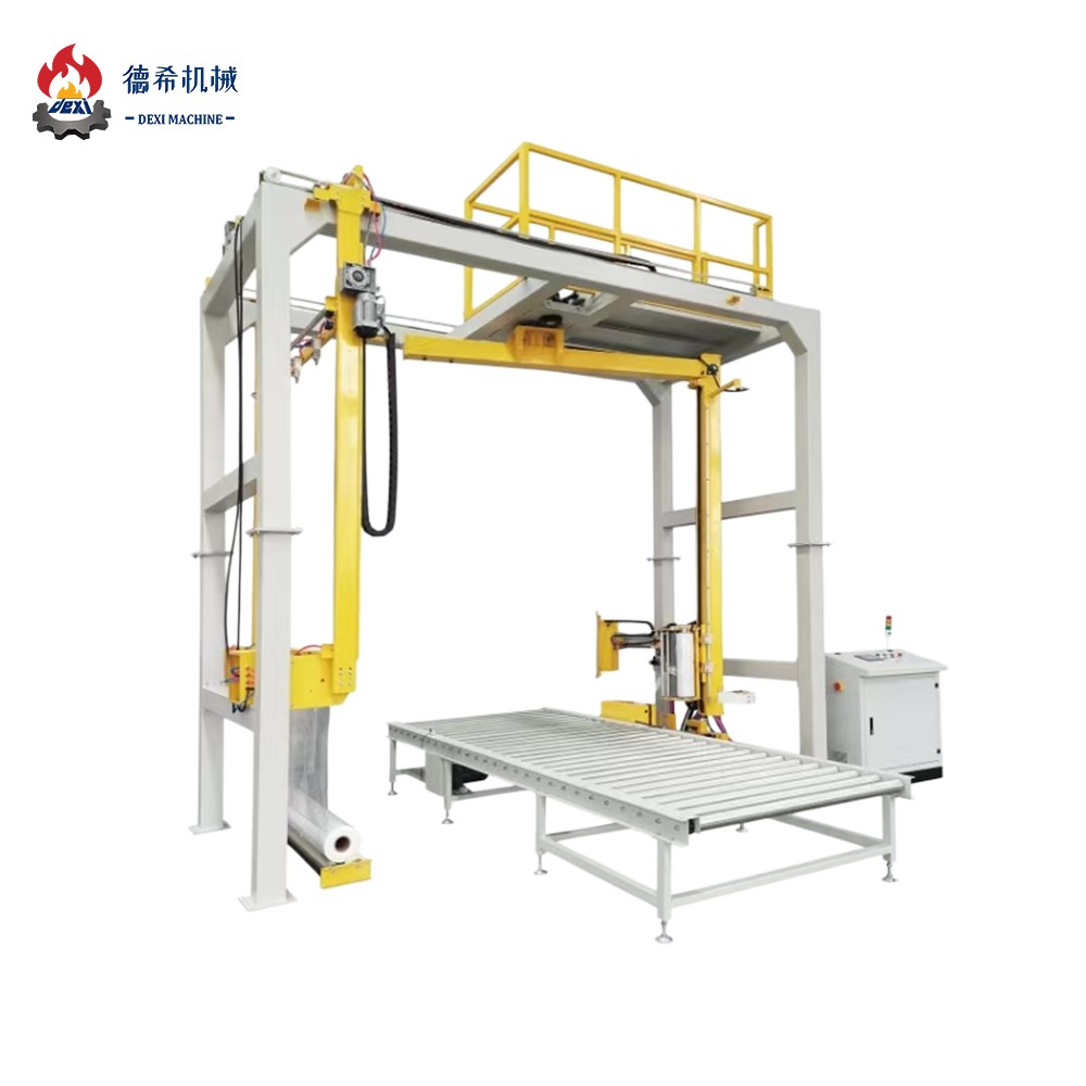 Heavy Duty Fully Automatic Rotary Arm Wrapping Machine with Top Press Pallet Wrapper with Top Press Function