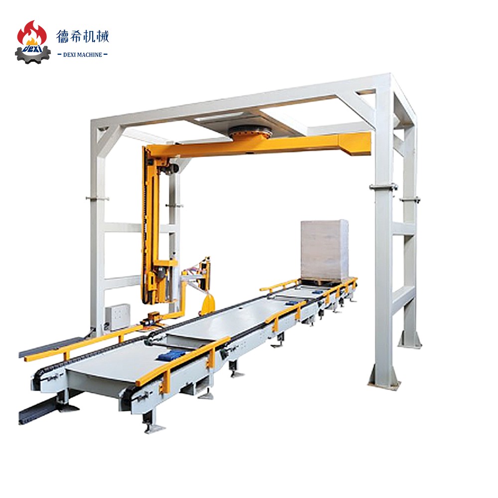 Heavy Duty Fully Automatic Rotary Arm Wrapping Machine with Top Press Pallet Wrapper with Top Press Function