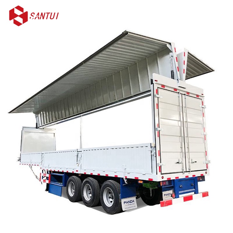 Truck Trailers Car Carrier Truck Trailer Cargo Trailer Wing Van Wingspan Semi Trailer Steel High Quality 3 Axles 40ft