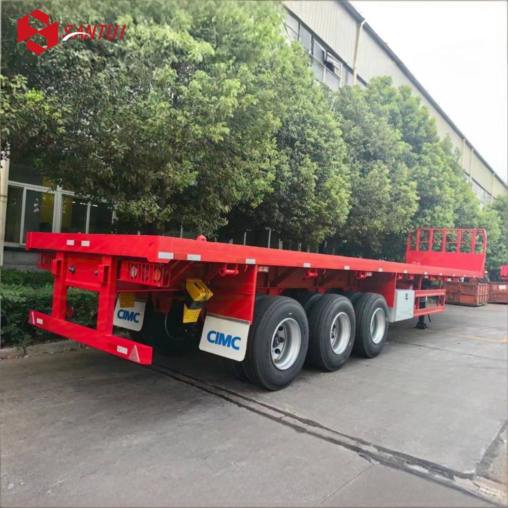 Factory Price 50 Tons 2 Axle 3 Axle 4 Axle 40ft Flatbed Lowbed Semi Trailer