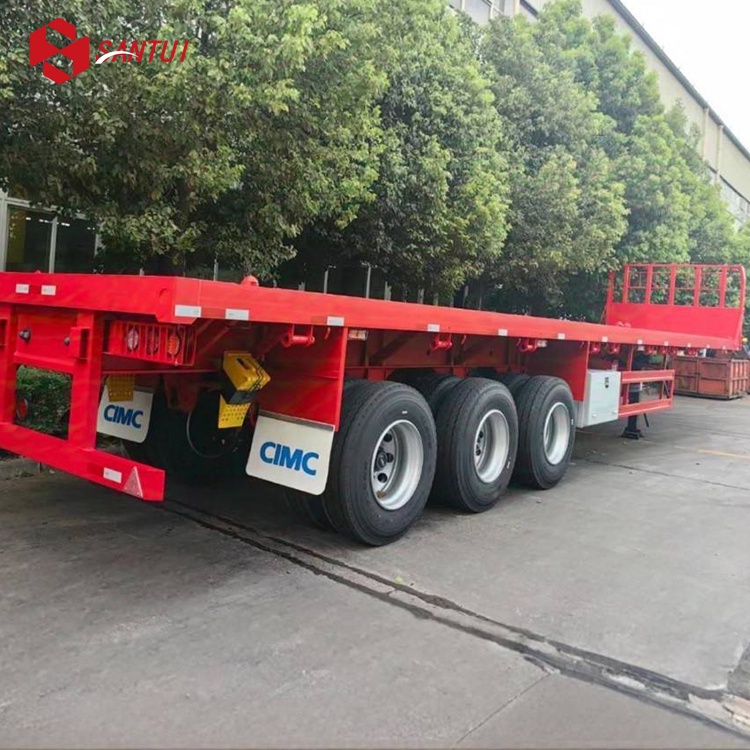 Factory Price 50 Tons 2 Axle 3 Axle 4 Axle 40ft Flatbed Lowbed Semi Trailer