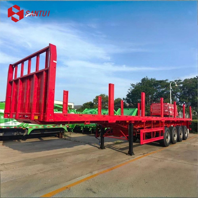 Factory Price 50 Tons 2 Axle 3 Axle 4 Axle 40ft Flatbed Lowbed Semi Trailer