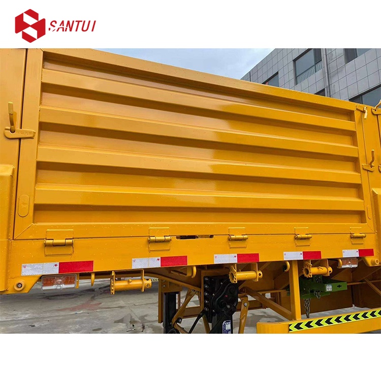 Factory Direct 3Axle Steel Panel Fence Side Wall Semi Trailer with 40-80Ton Payload