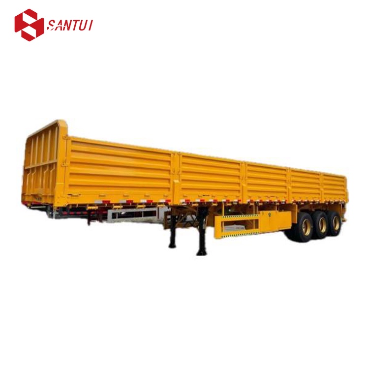 Factory Direct 3Axle Steel Panel Fence Side Wall Semi Trailer with 40-80Ton Payload
