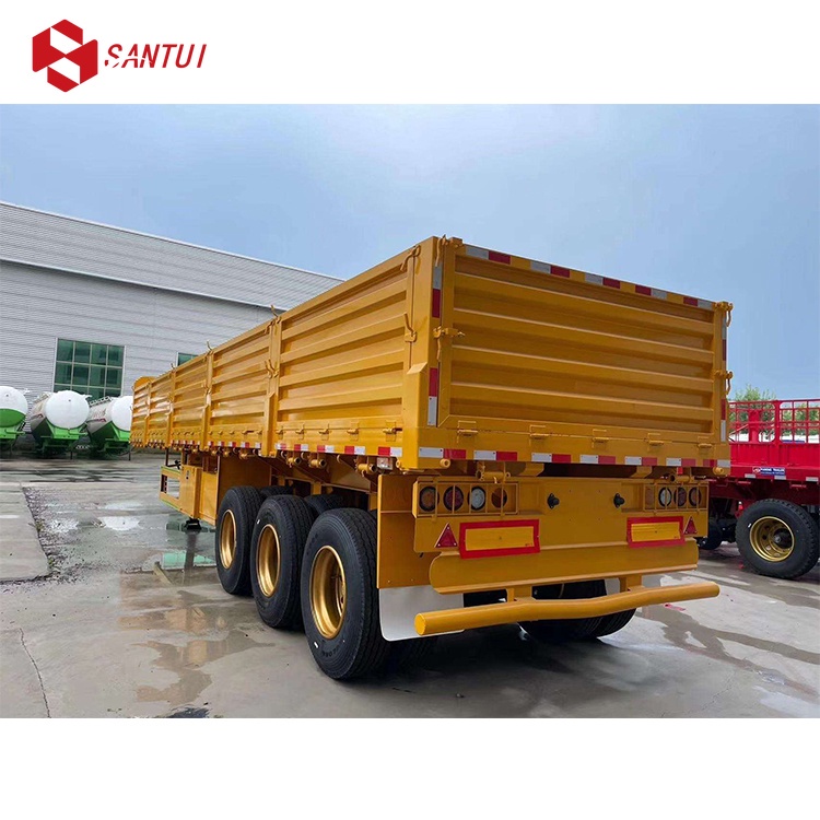 Factory Direct 3Axle Steel Panel Fence Side Wall Semi Trailer with 40-80Ton Payload