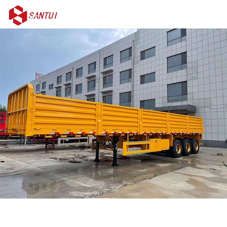 Factory Direct 3Axle Steel Panel Fence Side Wall Semi Trailer with 40-80Ton Payload